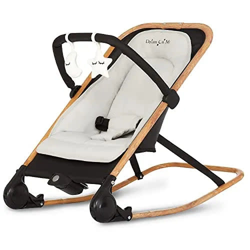 Dream On Me Rock With Me 2-in-1 Baby Rocker - Black & Grey