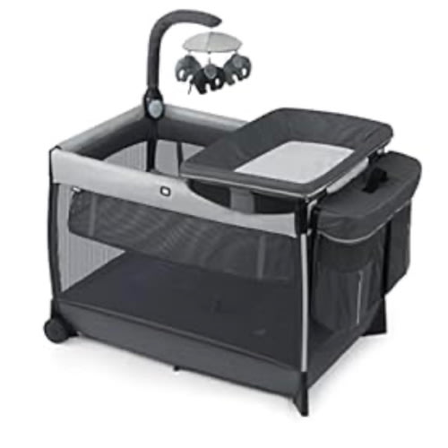 Chicco All-in-One Portable Playard, Infant Bassinet and Changer, Electronic Toy Bar.