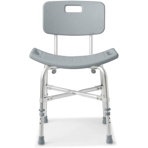 Medline Shower Chair Bath Bench with Back, Supports up to 550 lb, Safe and Comfortable Baths and Showers, Non-Slip Rubber Feet, Back for Extra Support