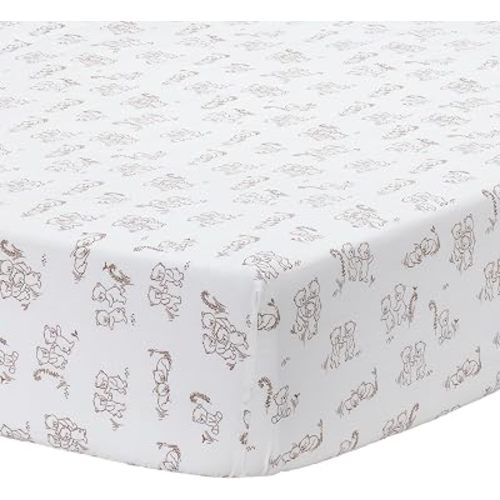 Lambs & Ivy Blue Patchwork Breathable Cotton Fitted Crib/Toddler Sheet