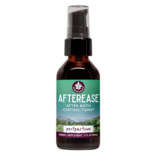 WishGarden Herbs AfterEase for After Birth Contractions - All-Natural Herbal Supplement with Cramp Bark & Black Haw Bark Soothes Afterbirth Contractions & Uterine Cramping, Postpartum Essentials, 2oz