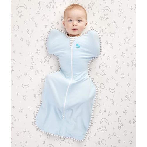 Love To Dream Swaddle UP, Blue, Small, 7-13 lbs., Dramatically better sleep, Allow baby to sleep in their preferred arms up position for self-soothing, snug fit calms startle reflex