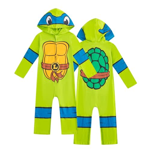 Nickelodeon Teenage Mutant Ninja Turtles Leonardo Boys Hooded Coverall for Toddlers and Big Kids