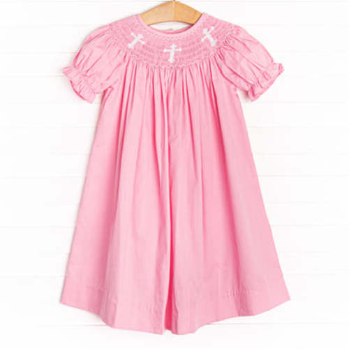 Easter Wishes Smocked Bishop Dress, Pink – Stitchy Fish
