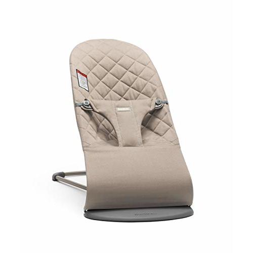 BabyBjrn Bouncer Bliss, Sand Gray, Woven, Classic Quilt | 2-in-1 Adjustable Baby Bouncer Seat and Toddler Chair, Newborn to Toddler (8-29 lbs), 4 Positions, Lightweight & Portable