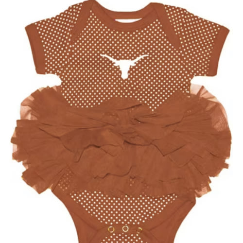 Texas Longhorns BURNTORANGE Baby Pin Dot Romper - 10191041