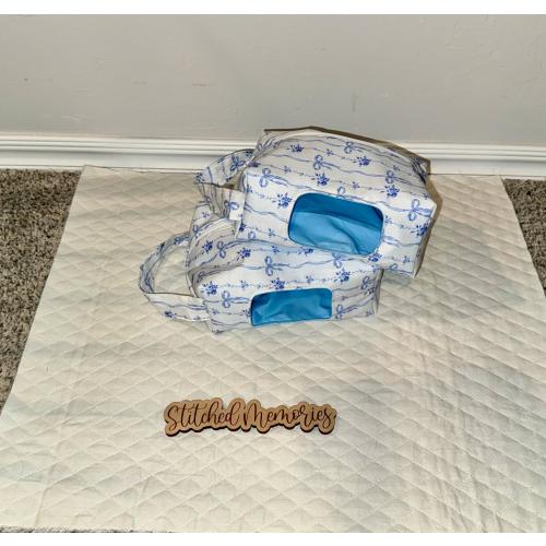 Handmade Cotton Diaper and Wipe Pouch: Portable Baby Essentials Bag