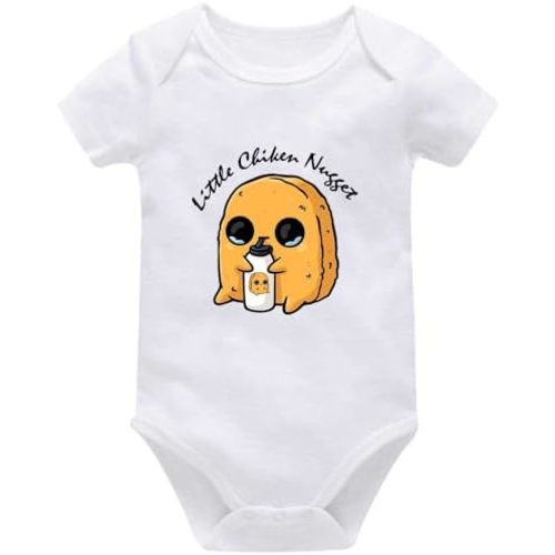 Little Chicken Nugget with Milk Baby Rompers Short Sleeve Newborn Bodysuits