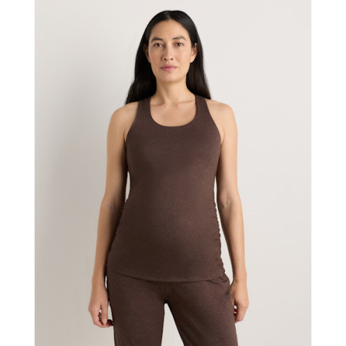 Ultra-Soft Maternity Built-In Bra Tank - Maternity in Heather Navy