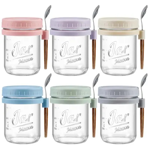 Jar Keeper 6 or 4 Pack Overnight Oats Containers with Lids and - TikTok Shop