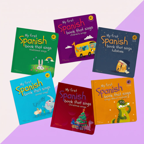 Set of 6 Spanish Books that Sing