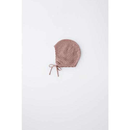 COTTON SILK KNIT BONNET - Pink | ZARA United States