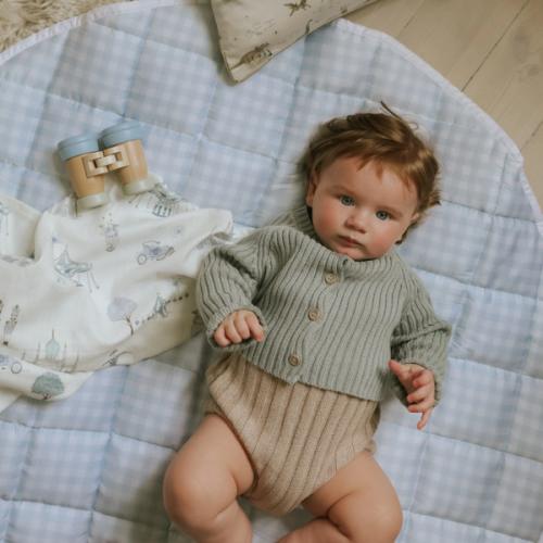 Picnic Gingham Play Mat - Blue