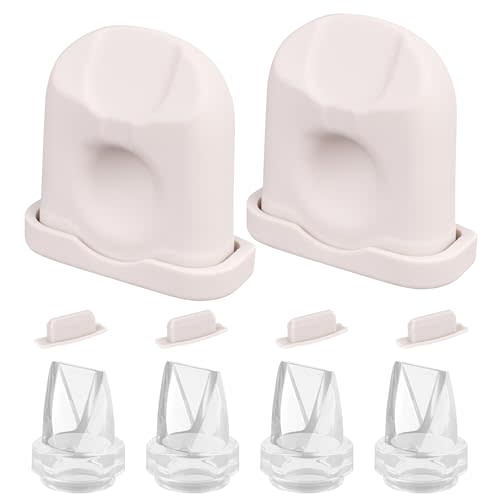 Breast Pump Replacement Parts Kit Compatible with Eufy Electric Wearable Breast Pumps E10 / E20 / S1 / S1 Pro, 10PCS Includes 4 Spout Caps, 4 Duckbill Valves & 2 Silicone Diaphragms, BPA Free