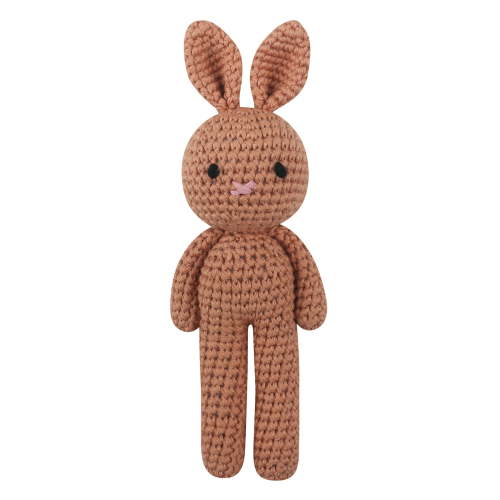 TINYSOME Crochet Doll Bunny Toy for Baby First Stuffed Animal Newborn Soothing Toy