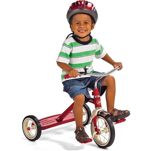 Radio Flyer Classic 10 Inch Toddler Tricycle with Rubber Tires and Steel Frame, Red