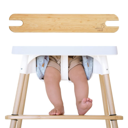 Woodsi Footsi Highchair Footrest for IKEA Antilop, Bamboo Wooden Footrest, Height Adjustable, High Chair Accessories,Suitable Footstool with Rounded Corners