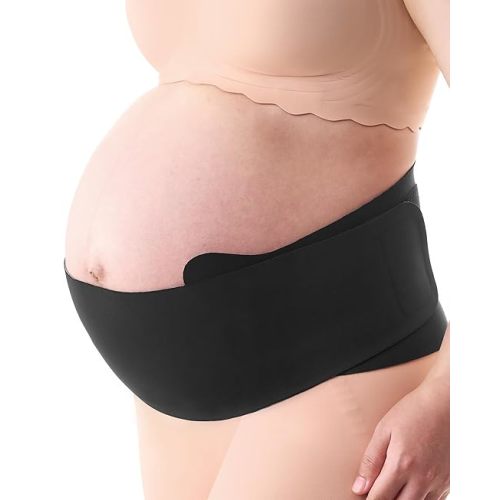 Momcozy Belly Bands for Pregnant Women, One-Piece & Portable Pregnancy Belly Band with Ergonest Back Support & Breathable Fabric – Adjustable Maternity Belt for Small/Round/High-Carrying Belly