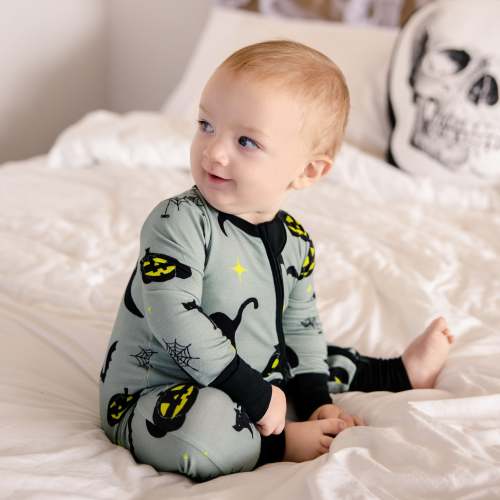Larkspur Baby | Romper Pajamas | Convertible Footed Romper in Fright Night