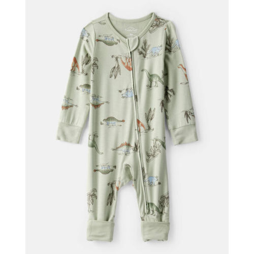 Baby Boy Dinosaur Print PurelySoft Long-Sleeve Sleep & Play Pajamas - Green - Carter's | Carter's