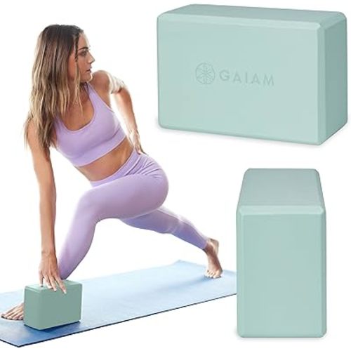 Gaiam Yoga Block - Supportive Latex-Free Eva Foam - Soft Non-Slip Surface with Beveled Edges for Yoga, Pilates, Meditation
