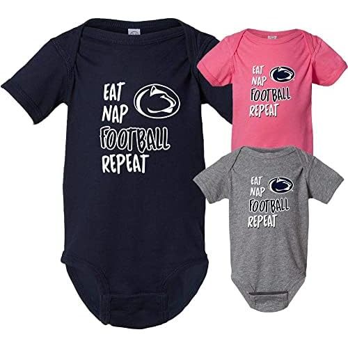 The Family Clothesline Penn State Officially Licensed Infant Eat Nap Football Creeper
