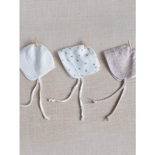Organic Muslin Bonnet, 0-3 M