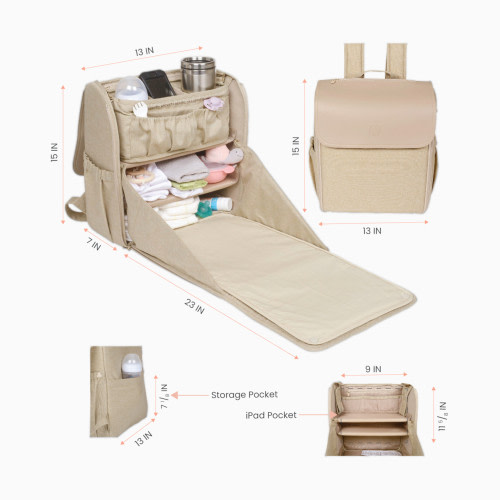 Diaper Cubby Backpack - Oat