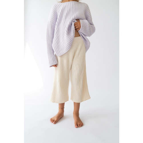 Essential Ribbed Knit Pants - Vanilla