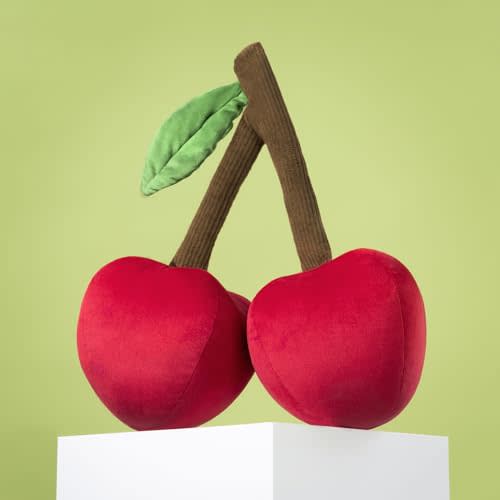 Phantoscope Fruit Shaped Pillow Series Cherry Shaped Throw Pillow, Fun Home Decor of Fruit Themed Cushions, Fall Decorative Pillow for Couch, Bed and Chair, Red, 15 x6.5 inches