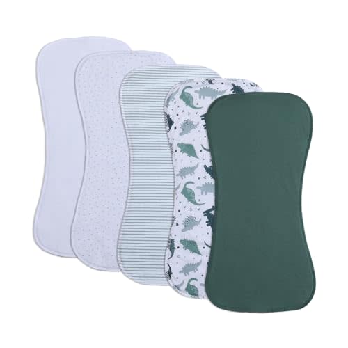 Baby Burp Cloths, Soft Absorbent Towel, Unisex, Easy to Use, 5 Pack (Green)
