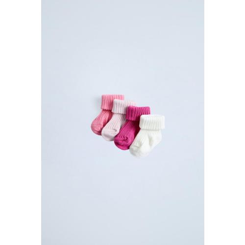 FOUR-PACK OF COLORFUL SOCKS - Pink | ZARA United States