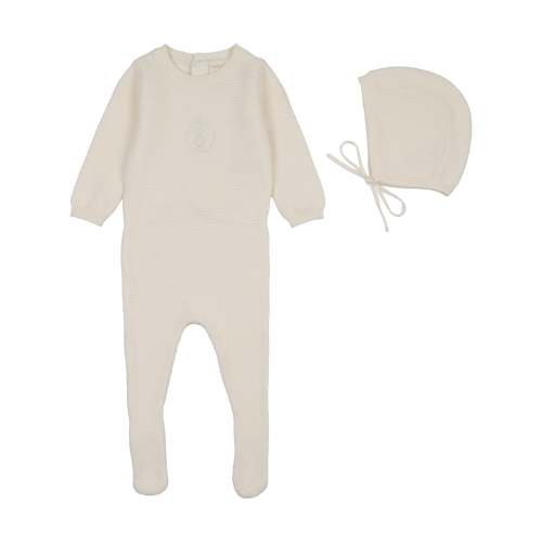 Crest Knit Footie Set - Boys-Cream