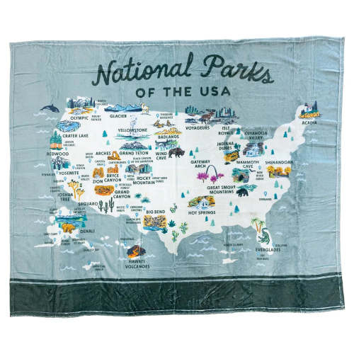 National Parks of the USA Fleece Blanket: Cozy Decor