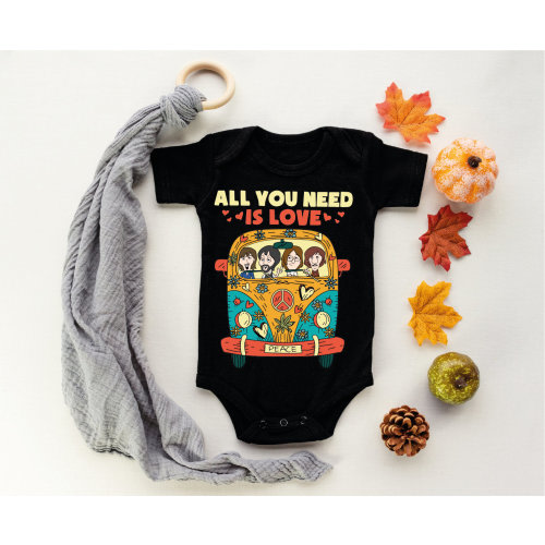 All You Need Is Love bodysuit, The Beatles Baby Shower Invitations, Peace Love Beatles Rock Band bodysuit, Music bodysuits