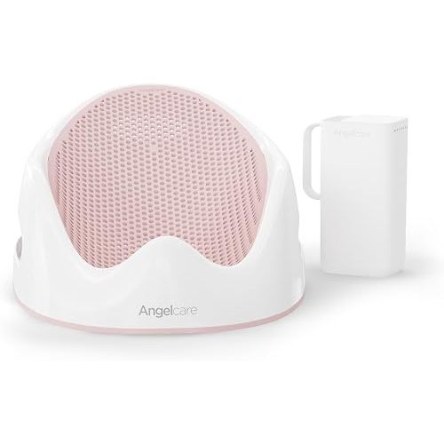 Angelcare Baby Bath Support (Pink) Bundle with Bath Rinser | Soft Touch Newborn Bath Seat, Tear-Free Rinsing, Baby Bath Essentials