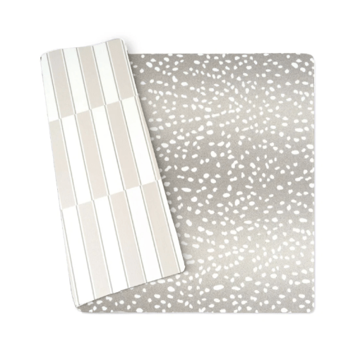 Wander & Roam Play Mat - Antelope + Stripe Design In Greige