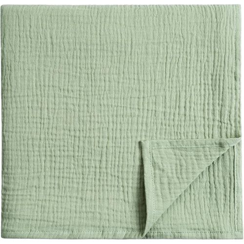 Meracorallo Muslin Swaddle Blanket, 100% Cotton Receiving Blanket Soft and Breathable Swaddle Wrap for Baby Boys and Girls, Sage Green