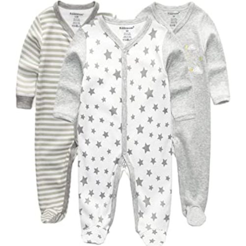 Kiddiezoom Baby and Toddler Boys'Snug Fit Footed One-Piece Romper Jumpsuit Cotton Cotton Footed Outfit