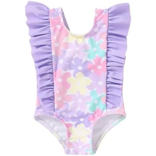 Newborn Baby Girl Ruffle Swimsuit Infant Toddler One Piece Floral Bikini Beach Bathing Swimwear Set