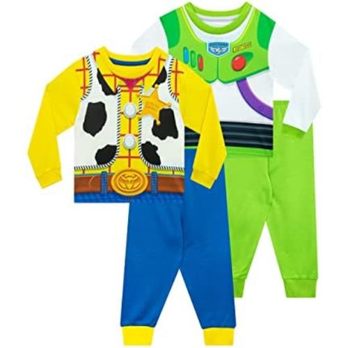 Disney Pajamas | Buzz Lightyear & Woody Boys' Sleepwear | 2 Pack Long Sleeve Boys Pajamas | Toy Story Kids Pjs