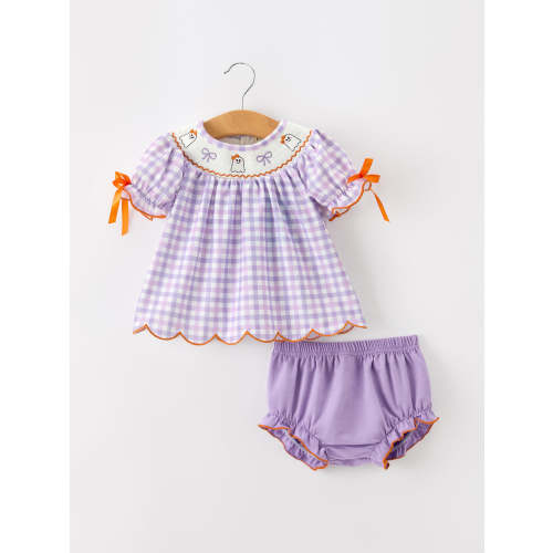 Halloween Ghost Plaid Bow Girls Bloomer Set – Rylee Faith Designs