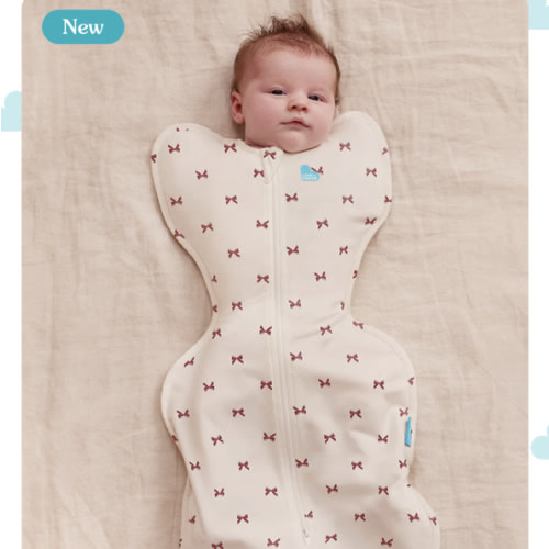 Swaddle Up™ 1.0 TOG Cotton Cream Bows