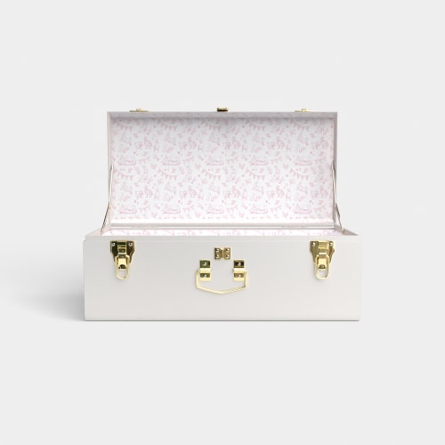 Petite Trunk - White - Pink Petites / Embroidery