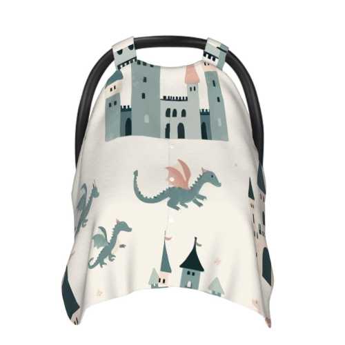 Baby Car Seat Cover - Dragon Design | Whimsical Castle & Fairy Tale Nursery Decor