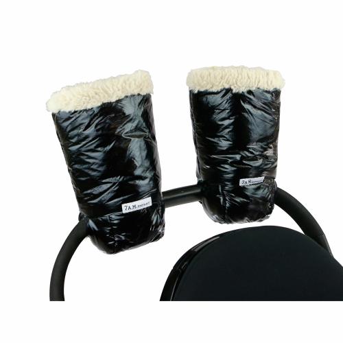 7 A.M. Enfant Polar Warmmuffs Stroller Gloves with Universal Fit (Black Polar)