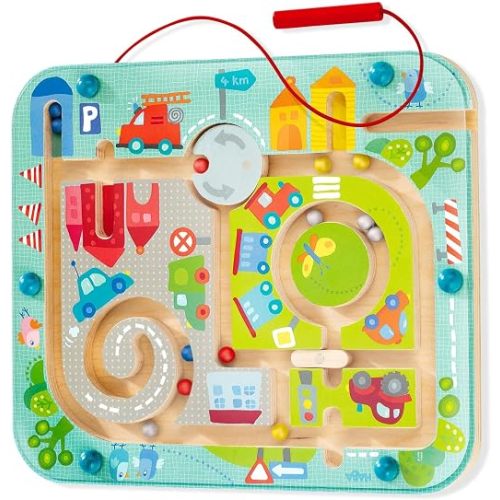 HABA Town Maze Magnetic Busy Board & Travel Toy for Toddlers Ages 2 & Up | Magnetic maze travel activity for toddlers that builds fine motor skills, focus and screen-free learning on the go.