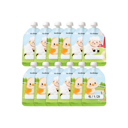 12-Pack Prep Reusable Food Pouches