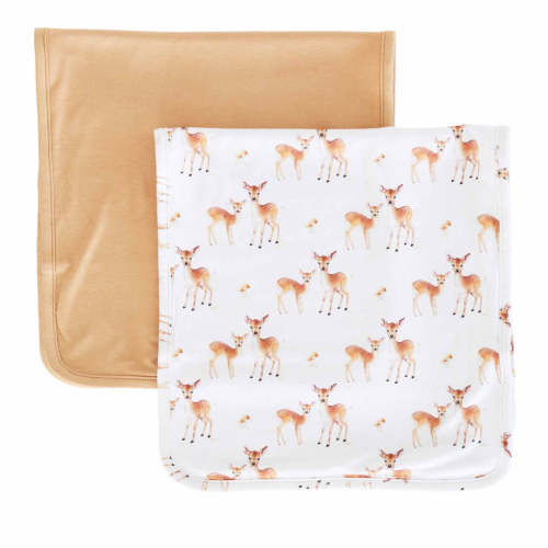 Friendly Fawns 2pc Burp Cloth Set