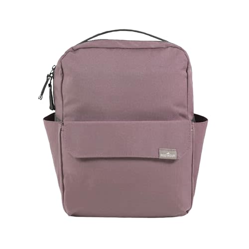 Mini Roo Diaper Bag Backpack, Mauve Baby Bag - 6 Pockets For Daily Carry | Small diaper bag backpack for baby essentials, laptop space, bottle pockets, magnetic closure, and wipeable mauve bag for use